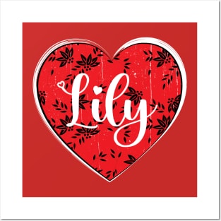 I Love Lliy First Name I Heart Lily Posters and Art